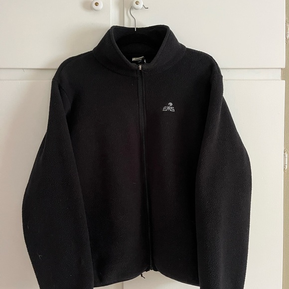 Chunky Vintage Black Fleece Zip-Up Jacket - Picture 1 of 2